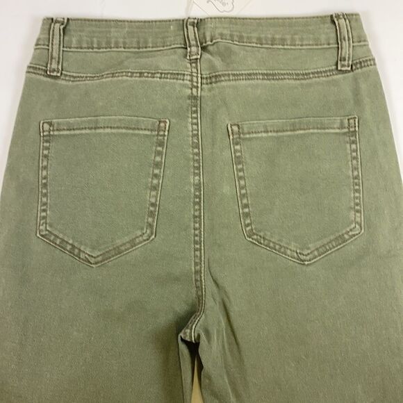 Mud Pie Army Green Button fly Skinny Denim Jeans size Small D30 - Picture 9 of 12